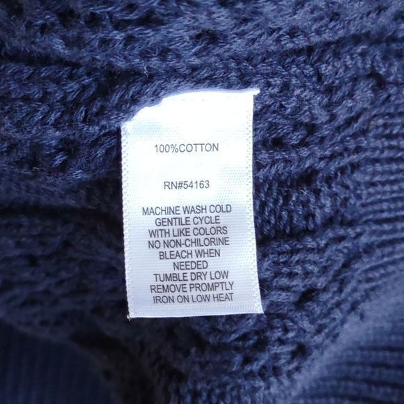 Marc New York Andrew Marc Navy Blue Knit 3 Button Cardigan Sweater Sz XL - Picture 9 of 10